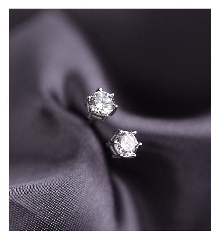 Lumière Dot – 6mm Classic Sterling Silver CZ Stud Earring - Una
