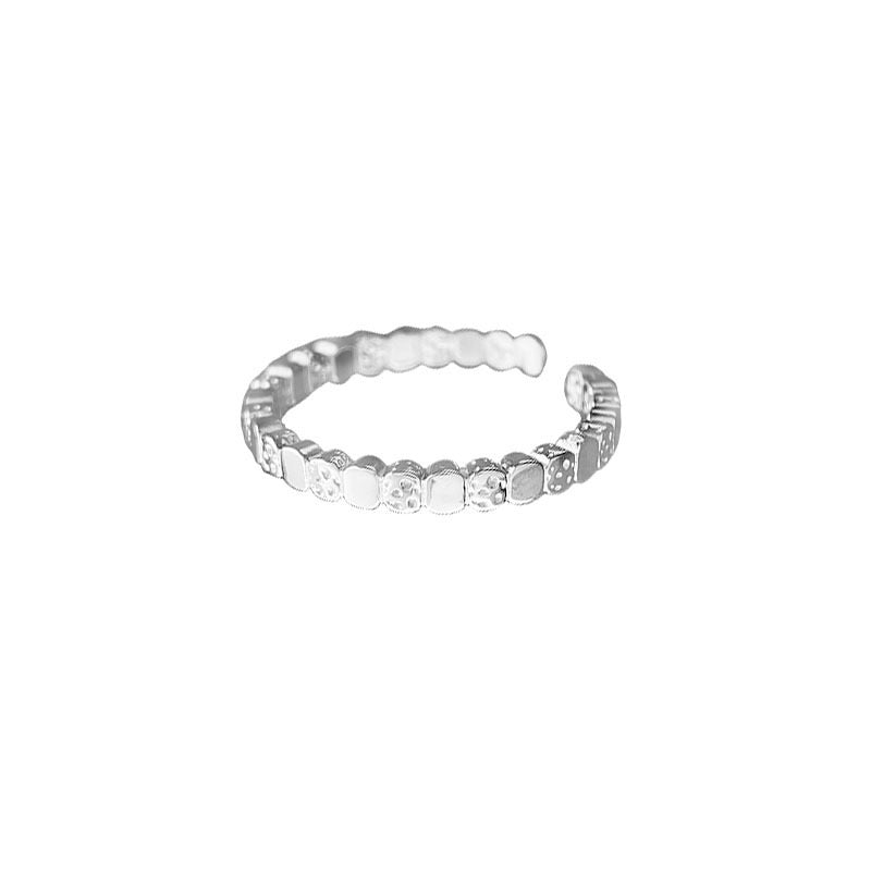 Molten Edge – Textured Sterling Silver Open Ring - Una