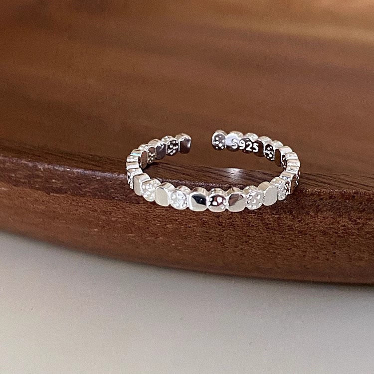 Molten Edge – Textured Sterling Silver Open Ring - Una
