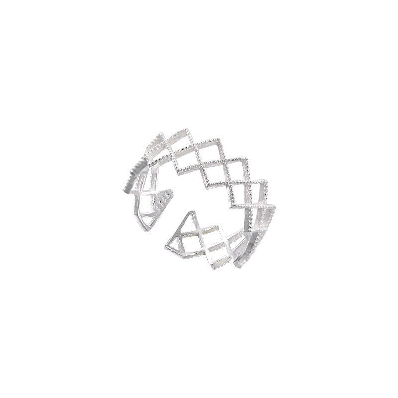 Silken Grid – Open Sterling Silver Mesh Ring - Una
