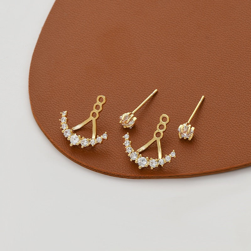 Soleil Curve – Crystal Fan Drop Earrings