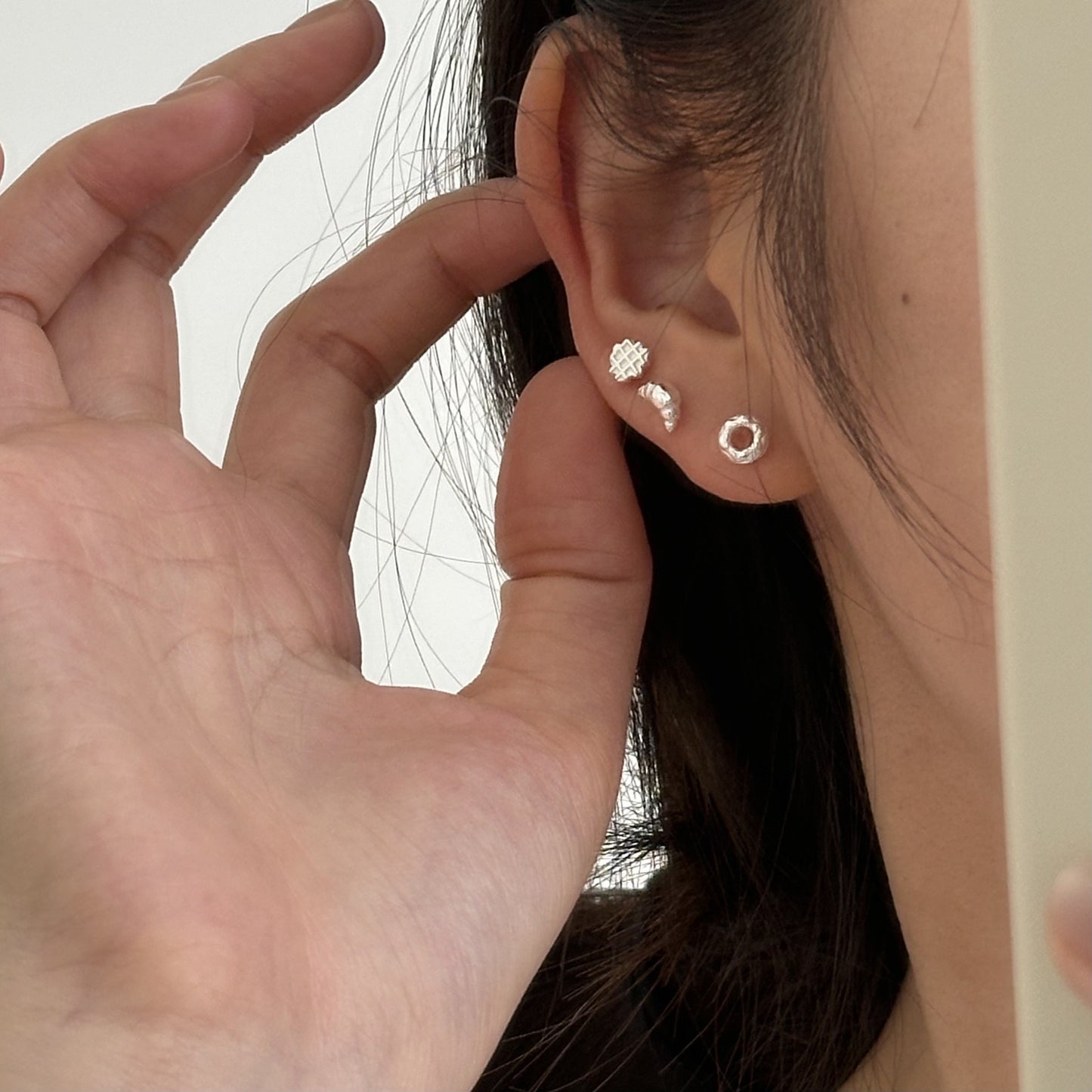 Petit Bites – Mini Sterling Silver Stud Earrings - Una