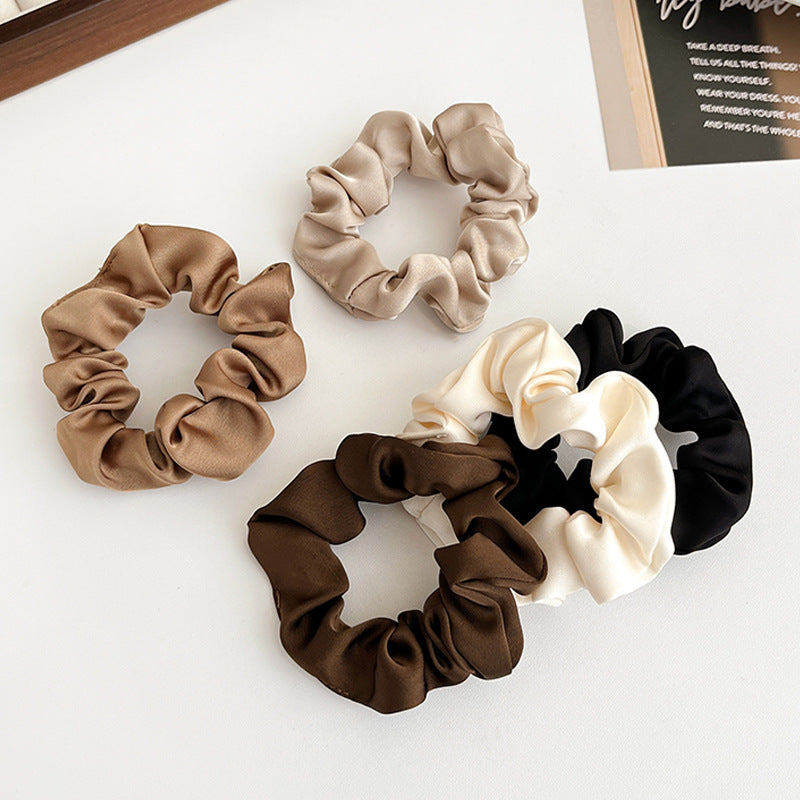 Everyday Grace – Minimalist Satin Scrunchie Set (5 Colors) - Una
