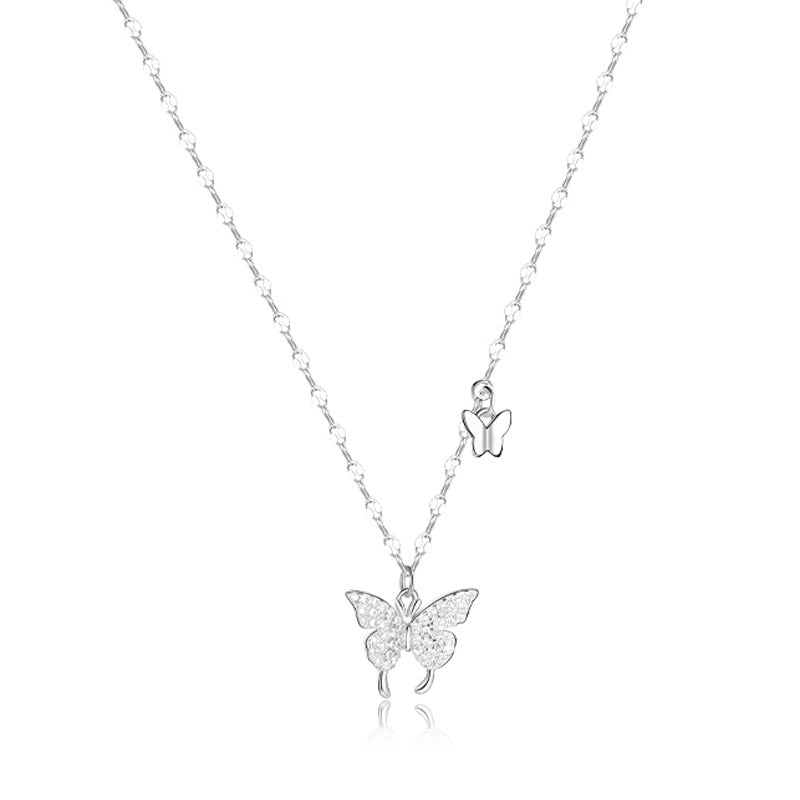 Whispered Flight – 999 Fine Silver Butterfly Necklace - Una