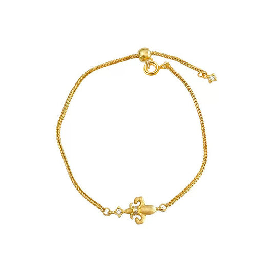 Golden Fleur – Adjustable Sterling Silver Bracelet - Una