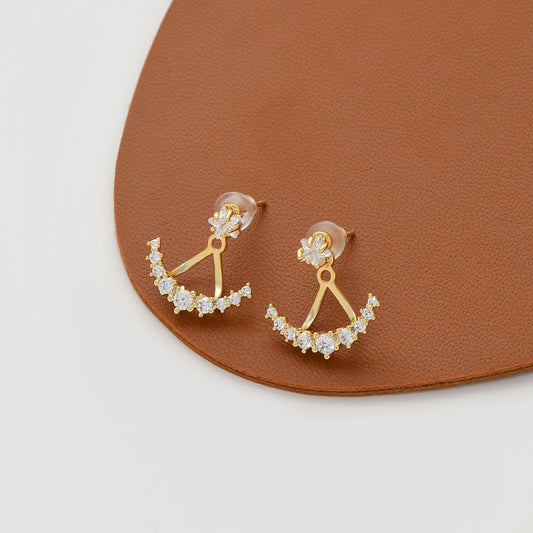 Soleil Curve – Crystal Fan Drop Earrings