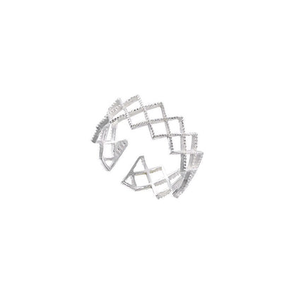 Silken Grid – Open Sterling Silver Mesh Ring - Una