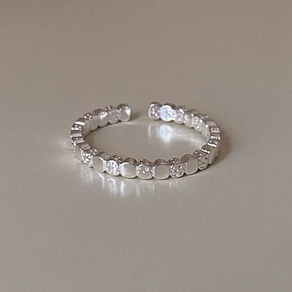 Molten Edge – Textured Sterling Silver Open Ring - Una