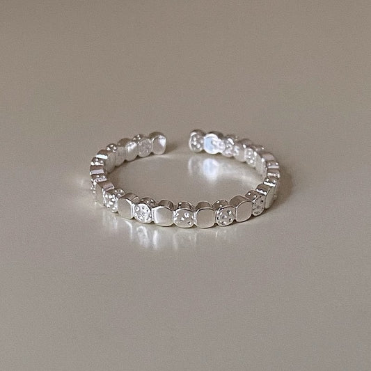 Molten Edge – Textured Sterling Silver Open Ring - Una