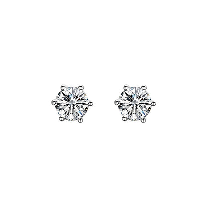 Lumière Dot – 6mm Classic Sterling Silver CZ Stud Earring - Una