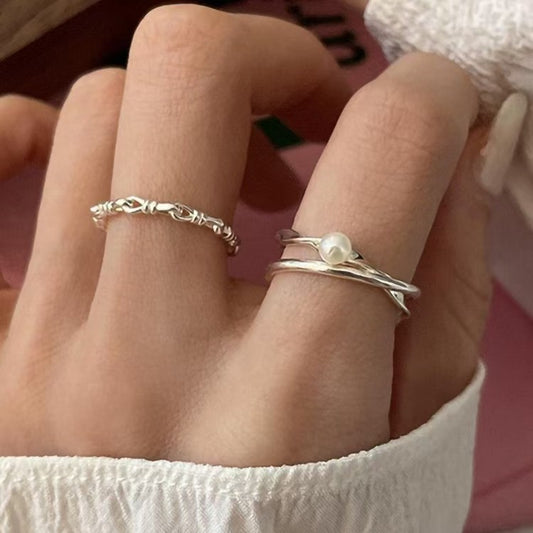 Drift Pearl – Wavy Open Ring