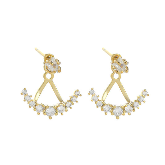 Soleil Curve – Crystal Fan Drop Earrings