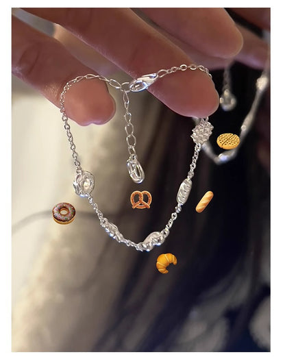 Sweetheart Layers – Sterling Silver Waffle Heart Bracelet - Una