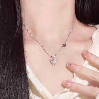 Whispered Flight – 999 Fine Silver Butterfly Necklace - Una