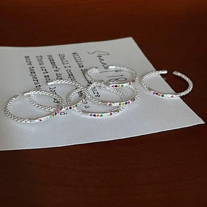 Radiant Whisper – Sterling Silver Rainbow Open Ring - Una